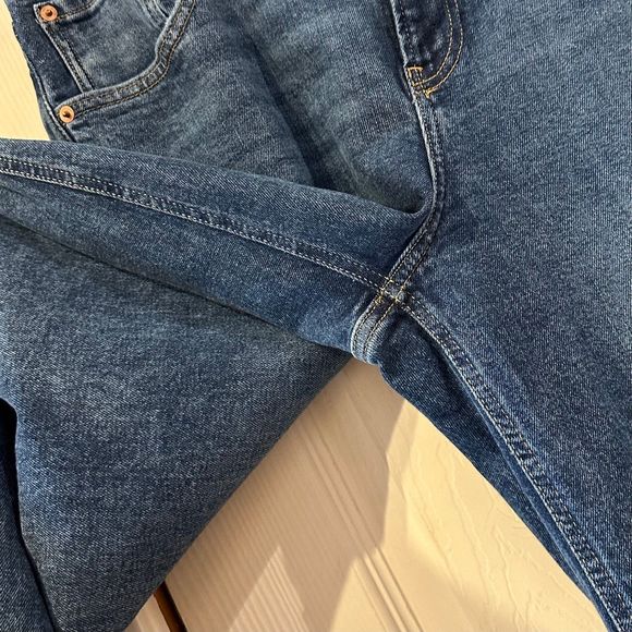 GAP High Rise Stride Jeans Dark Wash Stretch High Waisted Wide Leg 32 14 - Picture 10 of 12